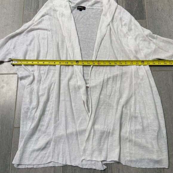 Pure Amici 100% Linen Open Cardigan Sweater Duster White Size 1 (S/M) - Picture 5 of 7